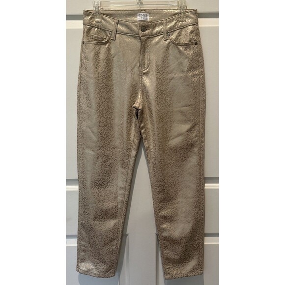 Women’s Time And Tru Metallic Gold Stretch Dress Pant - Size 6 - Picture 4 of 8